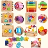 The wooden multi-functional intelligence box is highly entertaining and colorful. It can exercise babies' hand-eye coordination, visual ability, logical thinking ability, early education enlightenment training, and parent-child games Item Picture
